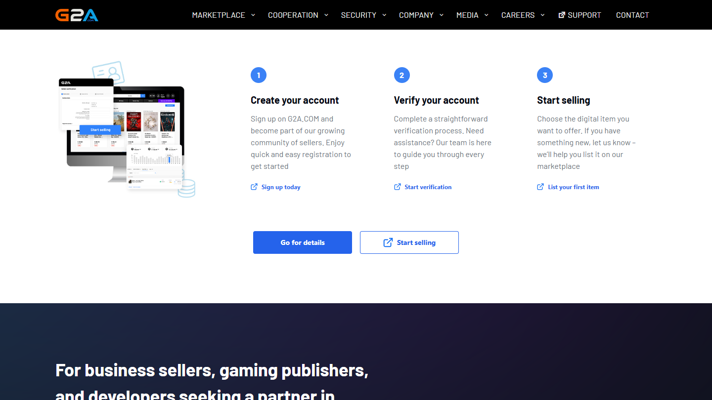 G2A Seller Dashboard highlighted page