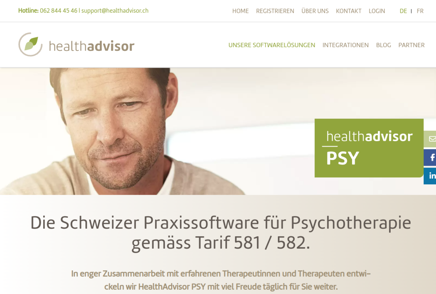 HealthAdvisor Psychotherapy highlighted page