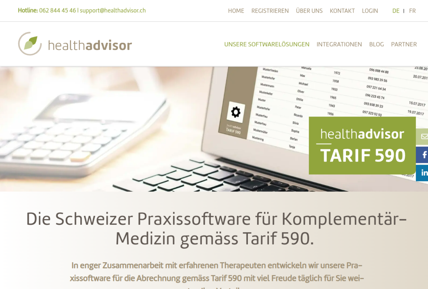 HealthAdvisor Complementary Medicine highlighted page